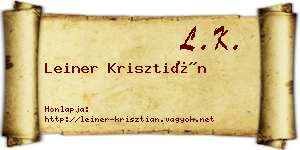 Leiner Krisztián névjegykártya