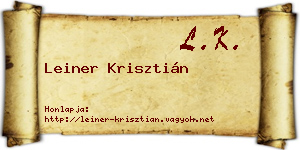 Leiner Krisztián névjegykártya
